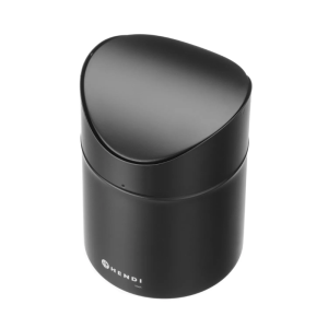 Namizni koš za smeti s pokrovom na nihaj - Črna - HENDI