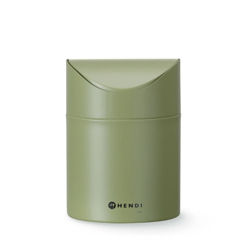Namizni koš za smeti s pokrovom na nihaj - Zelen - HENDI