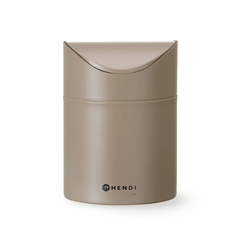 Namizni koš za smeti s pokrovom na nihaj - Bež - HENDI