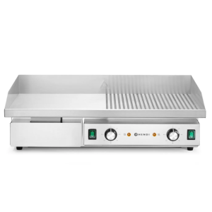 Grill Plošča Z Rebrasto/Gladko Površino - 717 x 383 mm - HENDI