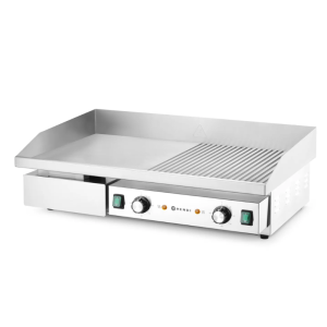 Grill Plošča Z Rebrasto/Gladko Površino - 717 x 383 mm - HENDI