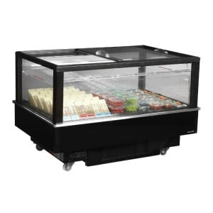 Réfrigérateur Congélateur Couvercle Vitré Noir - 320 L - TEFCOLD