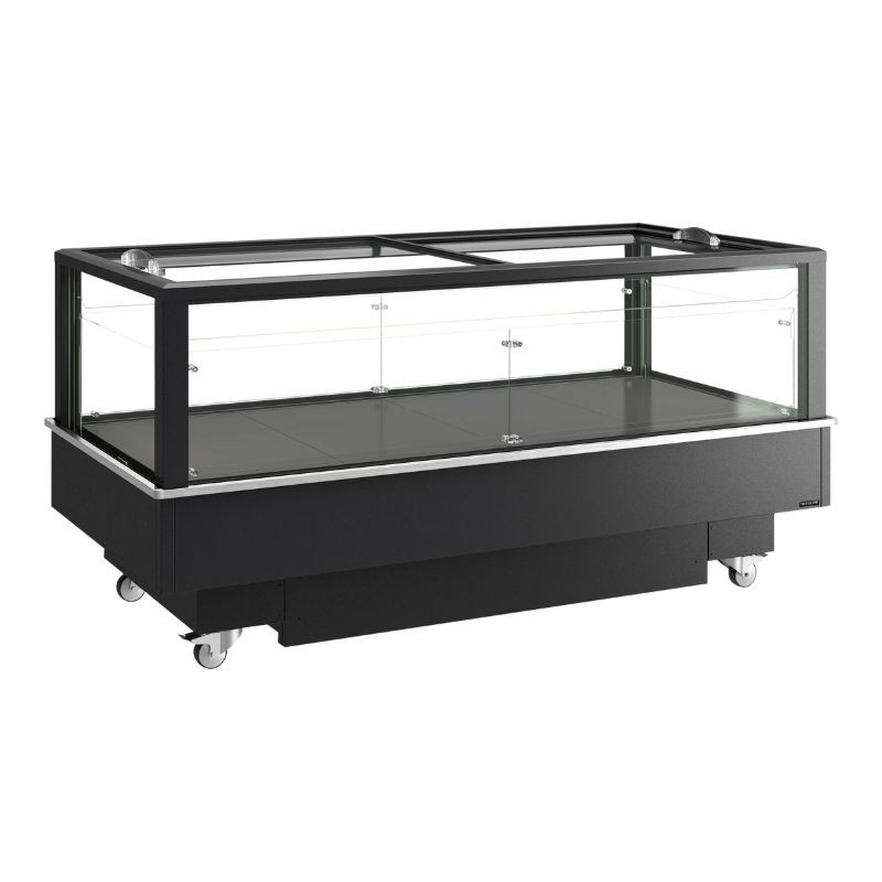 Réfrigérateur Congélateur Couvercle Vitré Noir - 427 L - TEFCOLD