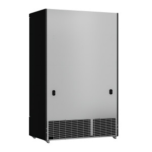 Pozitivna hladilna vitrina z 2 vrati črna - 1000L | CombiSteel