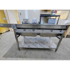 Potopite 2 korita s prehodom za pomivalni stroj in odcejalnikom na desni - 2000 x 700 mm