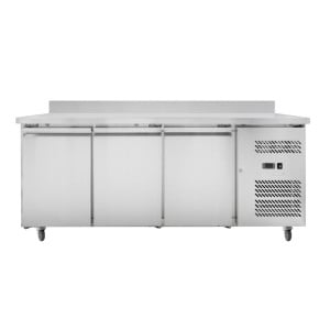 3-Door Refrigerated Table GN1/1 - Depth 700 with Backsplash - Dynasteel