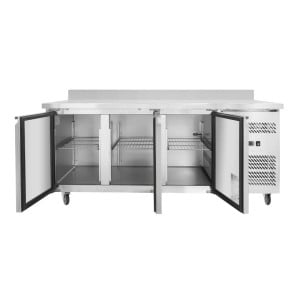 3-Door Refrigerated Table GN1/1 - Depth 700 with Backsplash - Dynasteel