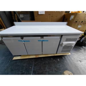 3-Door Refrigerated Table GN1/1 - Depth 700 with Backsplash - Dynasteel