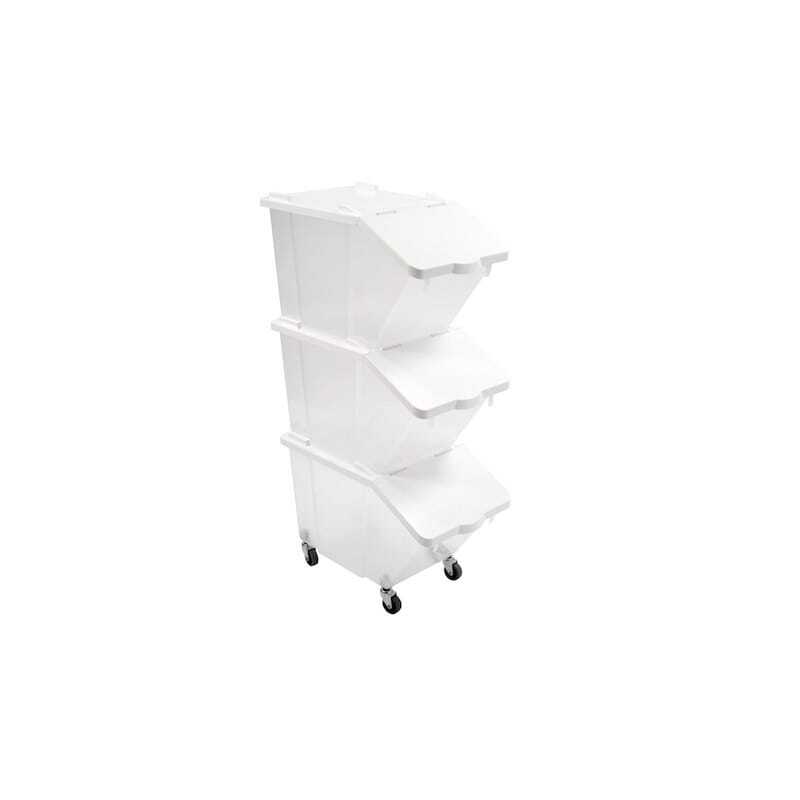 Komplet 3 posod za sestavine 30L + pokrovi + 4 kolesa