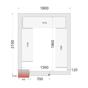 Komplet regalov za hladilnico 1800x2100 - TEFCOLD, trden in funkcionalen