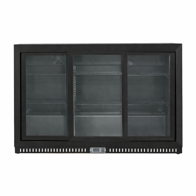 Arrière-Bar Réfrigéré Skinplate - 3 Portes Vitrées Coulissantes - 328 L - Dynasteel