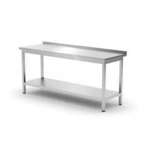Stenska miza Profi Line s polico - D 1800 x G 600 mm - HENDI