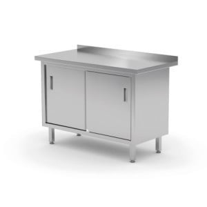 Stenska miza - Omara z drsnimi vrati - L 1400 x P 600 mm - HENDI