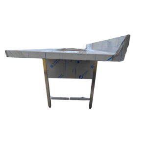 Potopite 2 korita s prehodom za pomivalni stroj in odcejalnikom na desni - 2000 x 700 mm