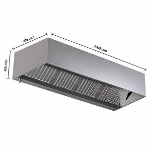 Napa Cubique Led 2000mm Brez Motorja Dynasteel - Profesionalna Premium