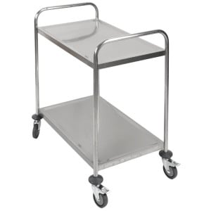 Stainless Steel Trolley with 2 Shelves - Refurbished