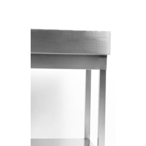 Miza Inox Dynasteel z naslonom in polico - robustna in funkcionalna