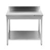 Dynasteel Stainless Steel Table with Backsplash and Shelf - Robust and functional
