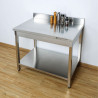 Stainless Steel Table with Backsplash and Shelf - Dynasteel - Essential Catering