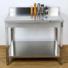 Stainless Steel Table with Backsplash and Shelf - Dynasteel - Essential Catering