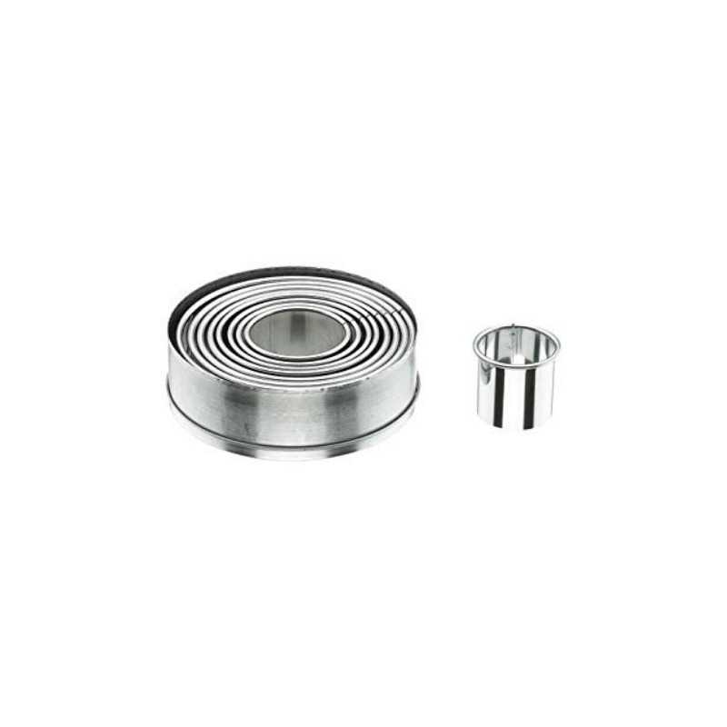 Box of 9 Stainless Steel Smooth Round Cookie Cutters Box of 9 Stainless Steel Smooth Round Cookie Cutters