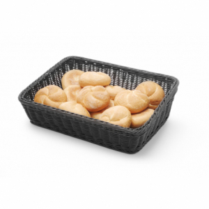 Črna pravokotna košara za kruh - 400 x 300 mm
