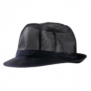 Klobuk Trilby v mornarsko modri barvi s čipko - velikost L 590 mm - FourniResto - Fourniresto