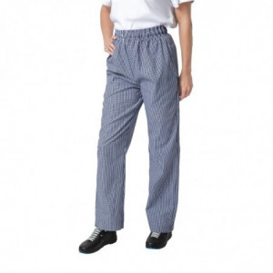 Hlače za kuharje Vegas v modrih in belih majhnih kvadratkih - velikost XL - Whites Chefs Clothing - Fourniresto