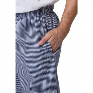 Hlače za kuharje Vegas v modrih in belih majhnih kvadratkih - velikost XL - Whites Chefs Clothing - Fourniresto