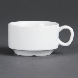 Stackable White Espresso Cup 85 Ml Ø 80 Mm - Set Of 12 - Olympia - Fourniresto