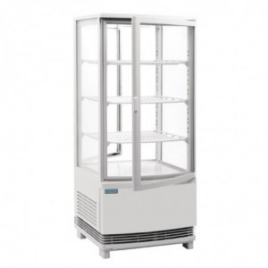 Vitrine Réfrigérée Positive Blanche 2 Portes Incurvées 86 L - Polar