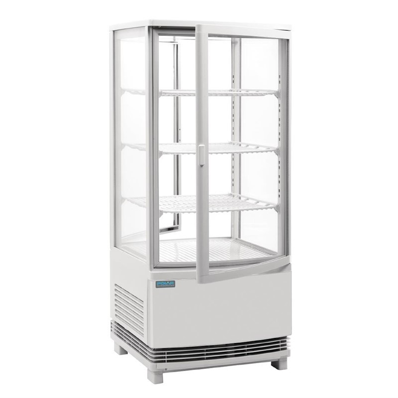 Vitrine Hladilna Pozitivna Bela 2 Ukrivljena Vrata 86 L - Polar