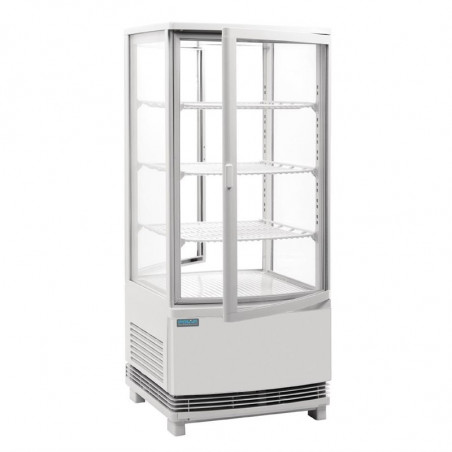 Vitrine Hladilna Pozitivna Bela 2 Ukrivljena Vrata 86 L - Polar