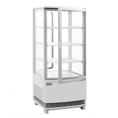 White Positive Refrigerated Display Case 2 Curved Doors 86 L - Polar