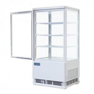 White Positive Refrigerated Display Case 2 Curved Doors 86 L - Polar