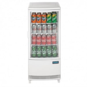 White Positive Refrigerated Display Case 2 Curved Doors 86 L - Polar