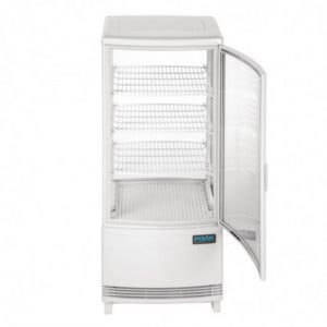 White Positive Refrigerated Display Case 2 Curved Doors 86 L - Polar