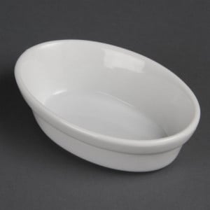 Ovalne bele posode za gratin 145 x 104 mm - komplet 6 - Olympia - Fourniresto
