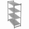 Enota s 4 policami s prosojno mrežo - Š 1375 x G 610 mm - Cambro