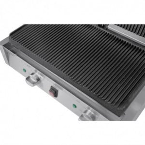 Double Contact Grill Grooved/Grooved in Stainless Steel - Buffalo