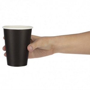 Plastični lončki za vroče napitke črne barve 340 ml - paket 50 - Fiesta