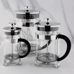 Cafetiera s stiskalnico iz nerjavečega jekla, 6 skodelic - 0,8L - Olympia
