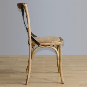 Chaises En Bois Patiné Avec Dossier Croisé - Naturel - Bolero - Fourniresto