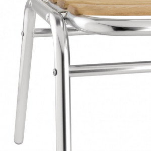Bistro stoli iz jesena in aluminija - Komplet 4 - Bolero - Fourniresto