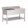 Plonge Inox 1 Bac Levo z Nizko Polico 1400x700 mm Gastro M