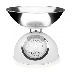 Mehanska retro bela tehtnica z inox pladnjem - obremenitev 5 kg - Lacor