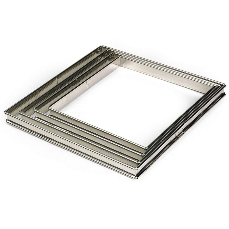Flan v kvadratni obliki iz nerjavečega jekla - 200 x 200 mm - TELLIER