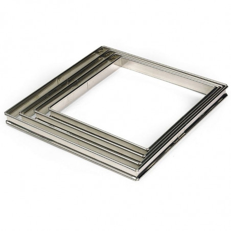 Flan v kvadratni obliki iz nerjavečega jekla - 200 x 200 mm - TELLIER