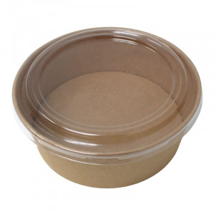 Kraft skleda za solato s pokrovom PET - 1300 ml - Paket 300