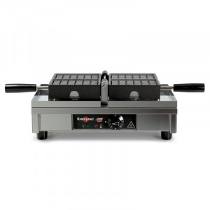 Professional Waffle Maker with 180° Opening - Left Right Tilt - 4 x 6 Cork